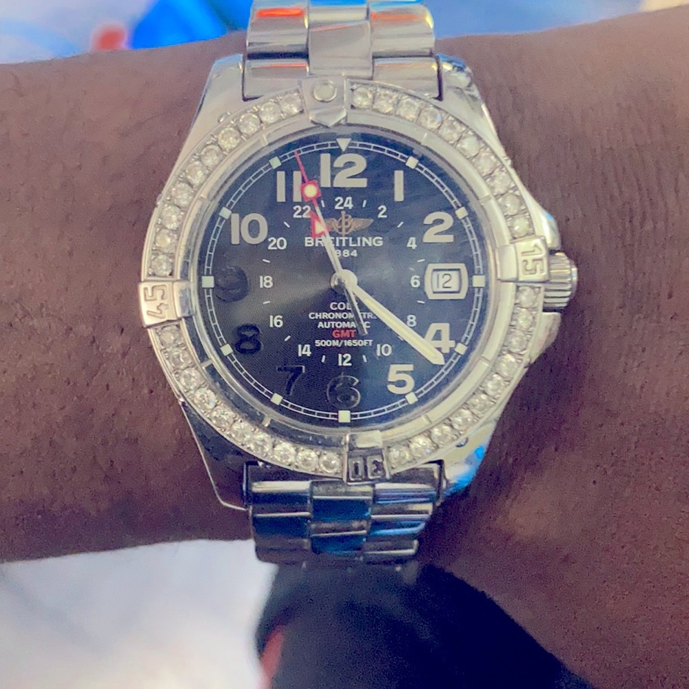 Breitling Colt GMT Date Diamond bezel for $3,000
